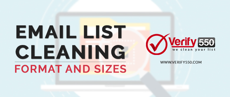 Email list cleaning format and sizes