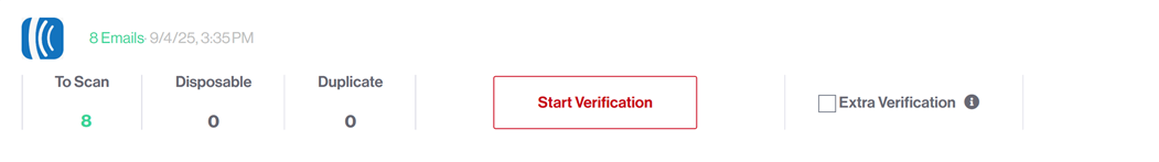 Start verification for imported AWeber list in Verify550