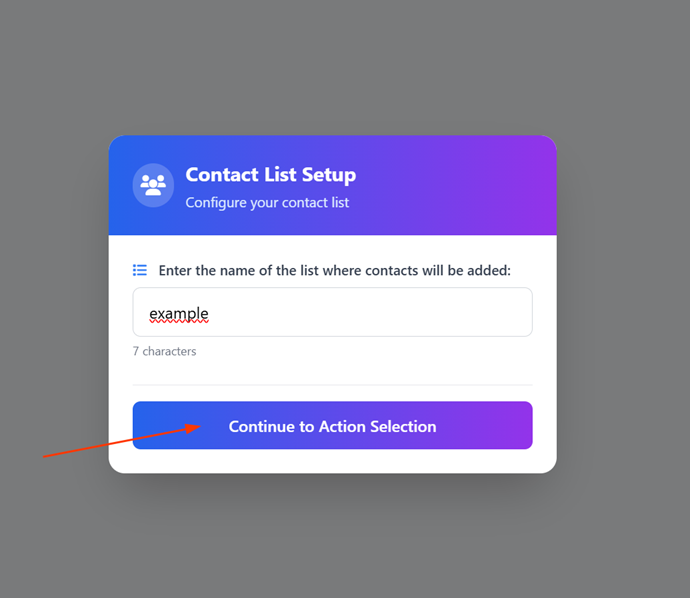 Select Elastic Email list in Zapier trigger