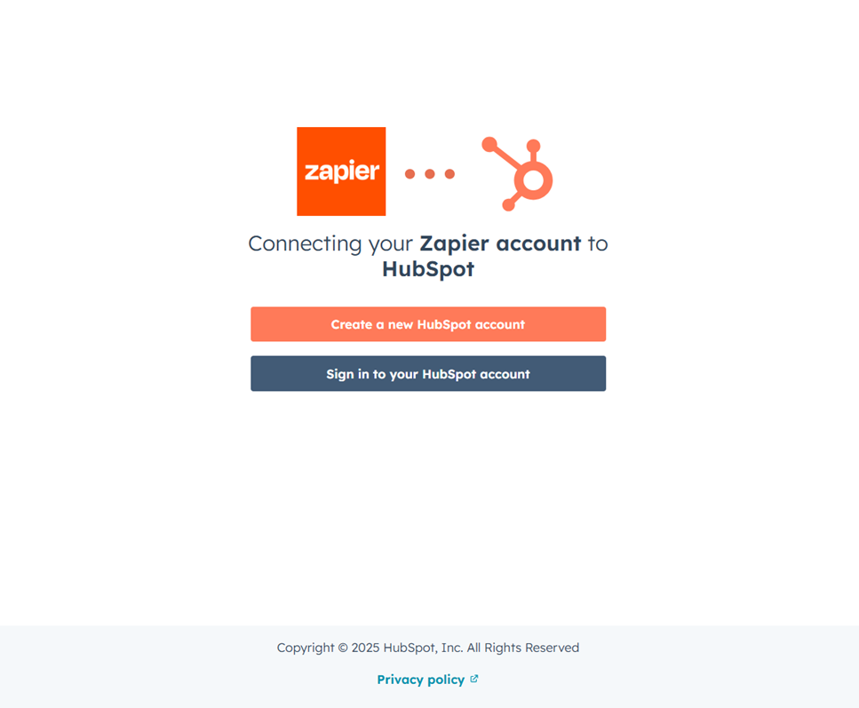 Connect and authorize your HubSpot account via OAuth