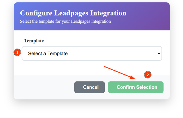 Select required fields for the New Form Submission trigger in Leadpages