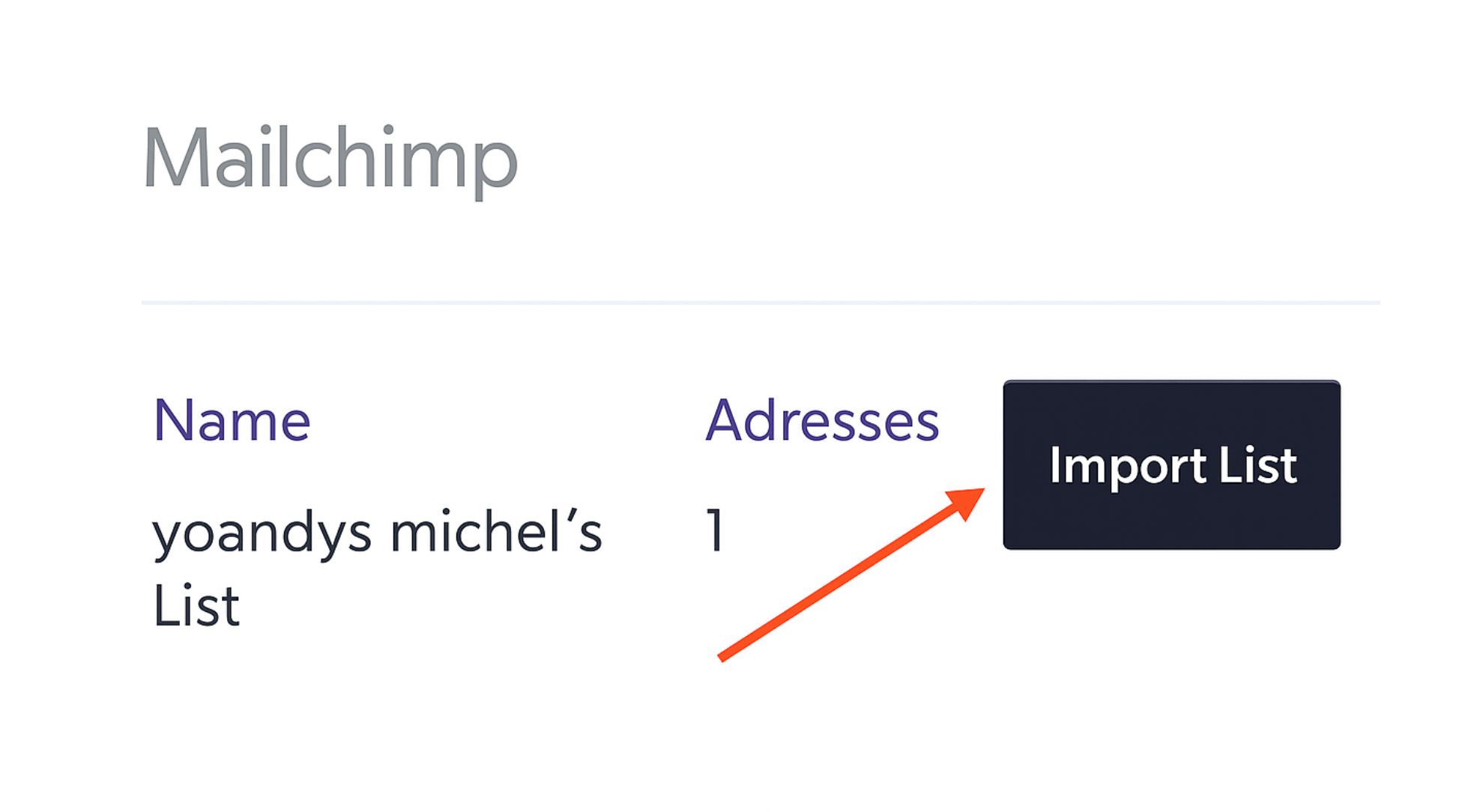 Select and import a Mailchimp audience into Verify550
