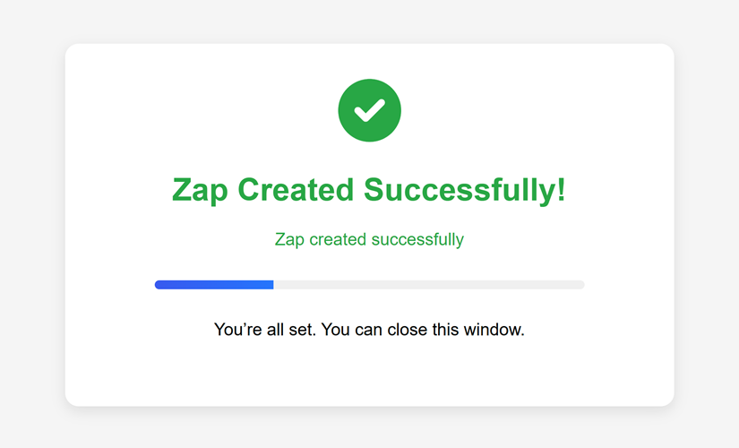 Zap created and validating Salesforce contacts in real time